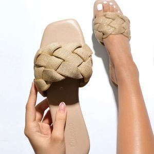 Cuccoo Braided Detail Slide Sandals